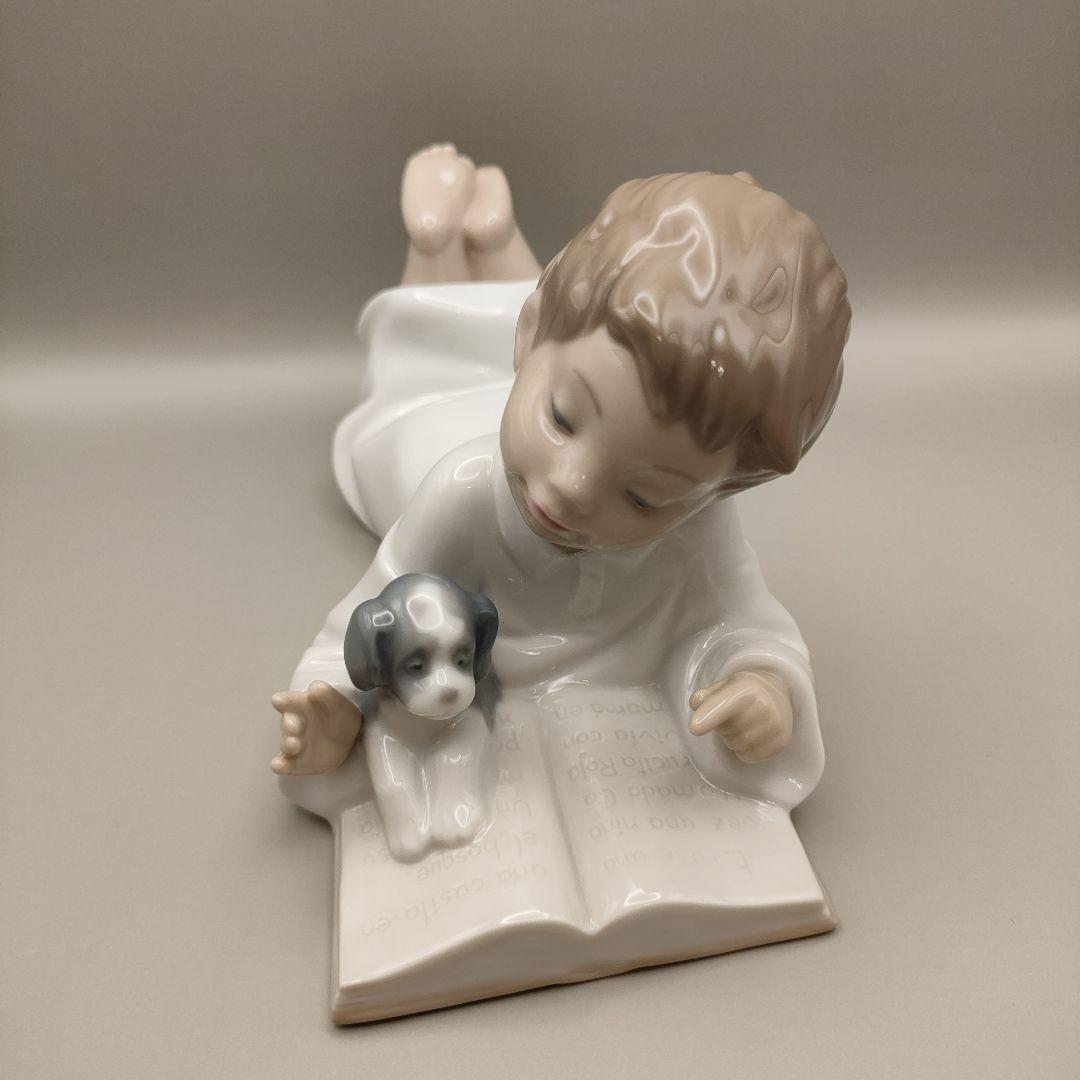 ✦美品✦ リヤドロ NAO　一緒にお勉強　1285　男の子　犬