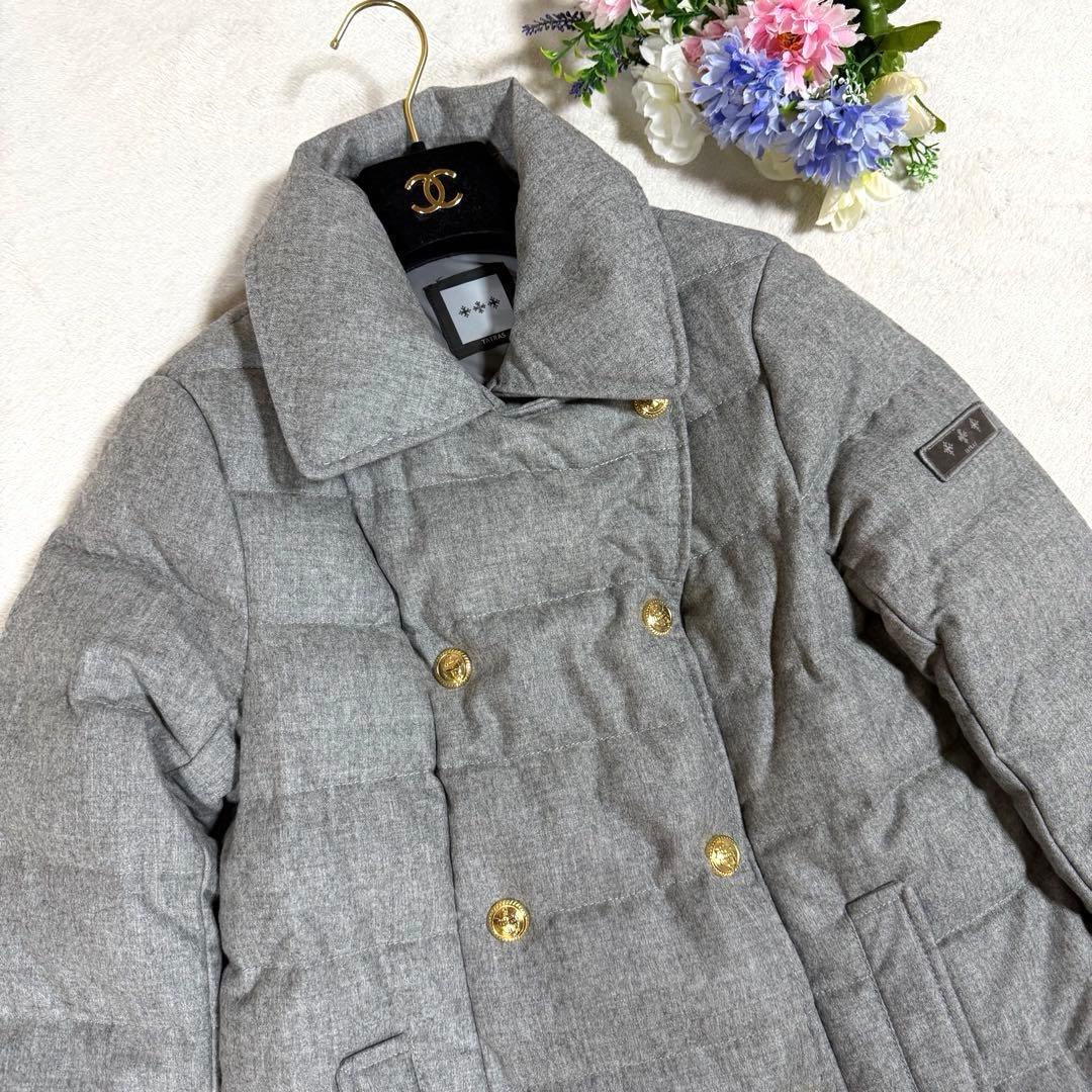 極美品★TATRAS★タトラス カシミヤ混ダウンコート 金ボタン　03 グレー