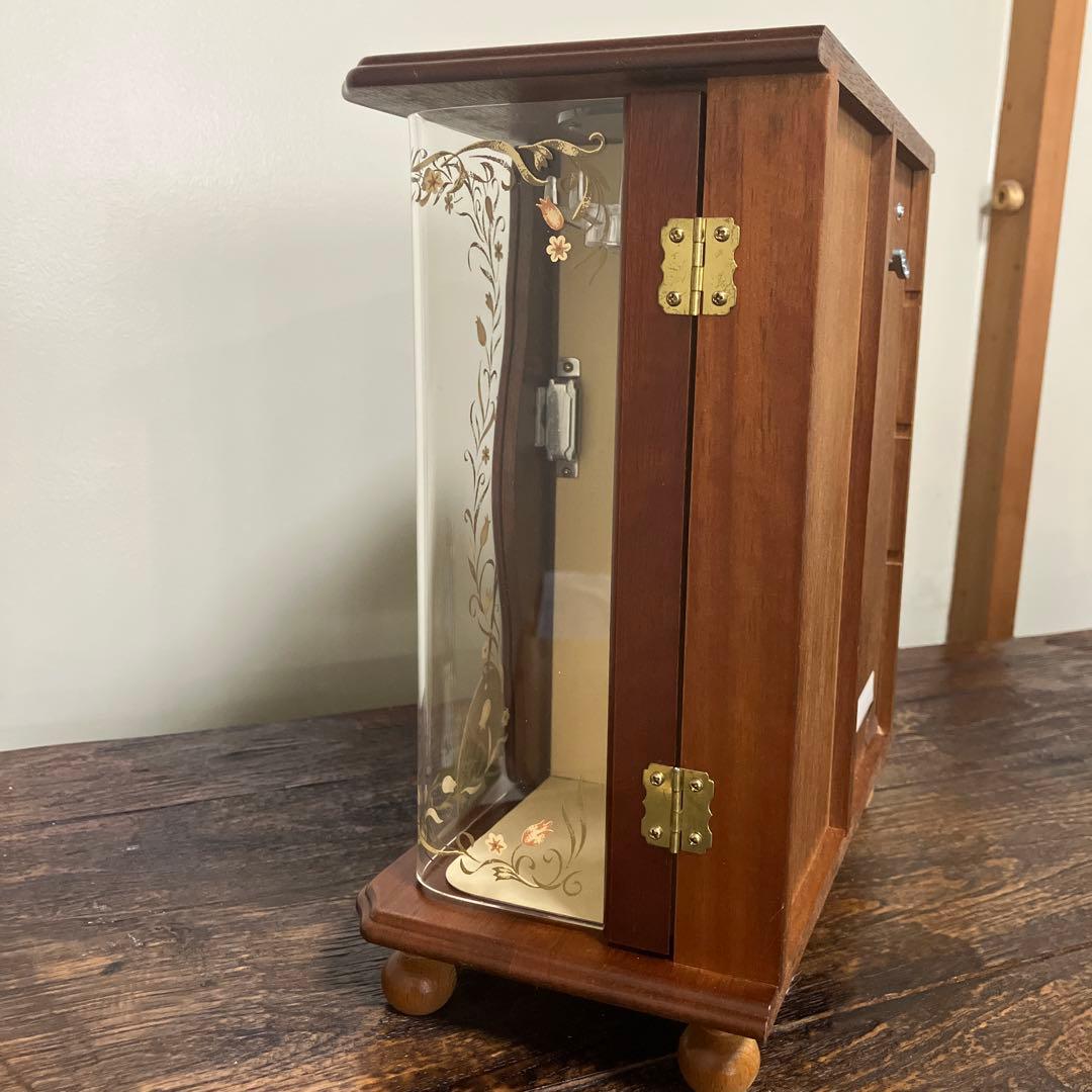 【タグ付き＊未使用】G-wood ジュエリーボックス　オルゴール　天然木　昭和