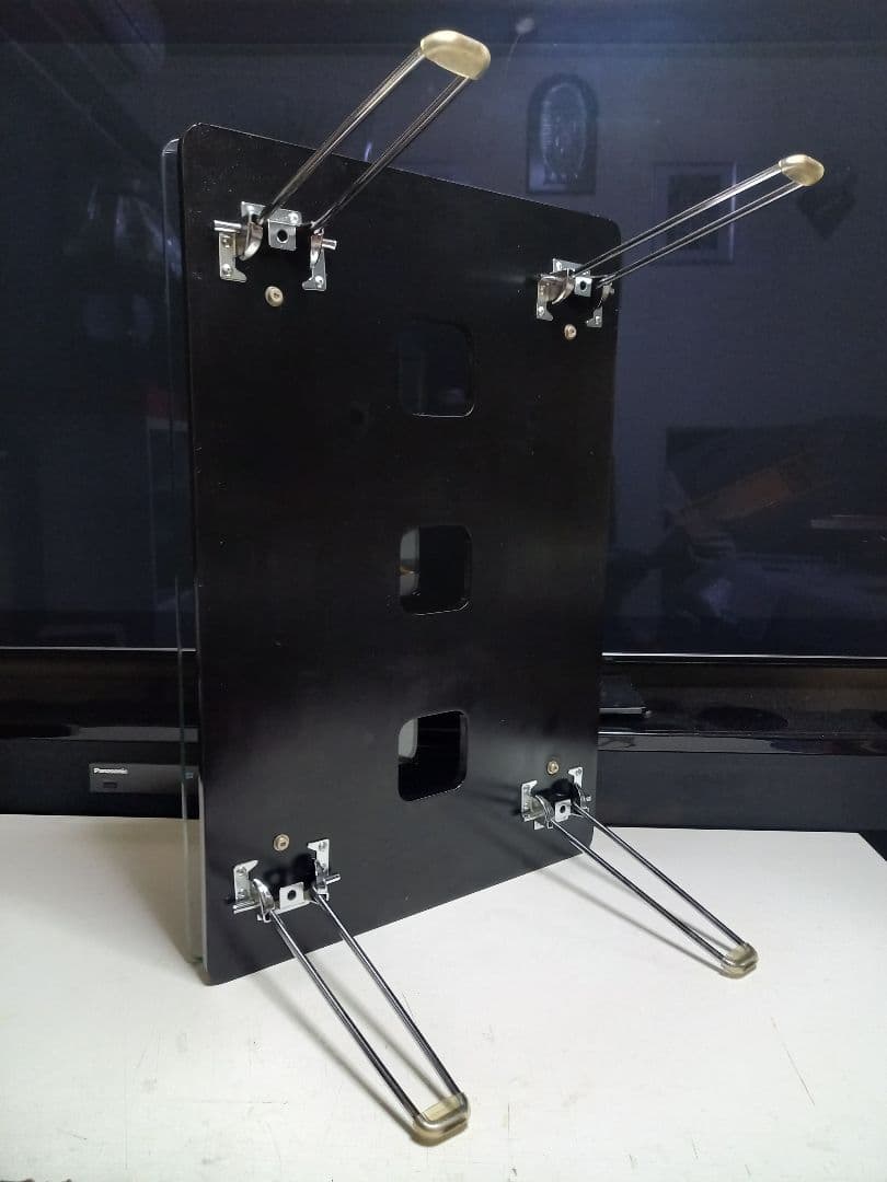 レア　デザイン　1990's　スペースエイジ　ガラス　メタル　ブラック　テーブル