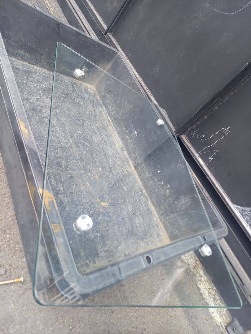 レア　デザイン　1990's　スペースエイジ　ガラス　メタル　ブラック　テーブル