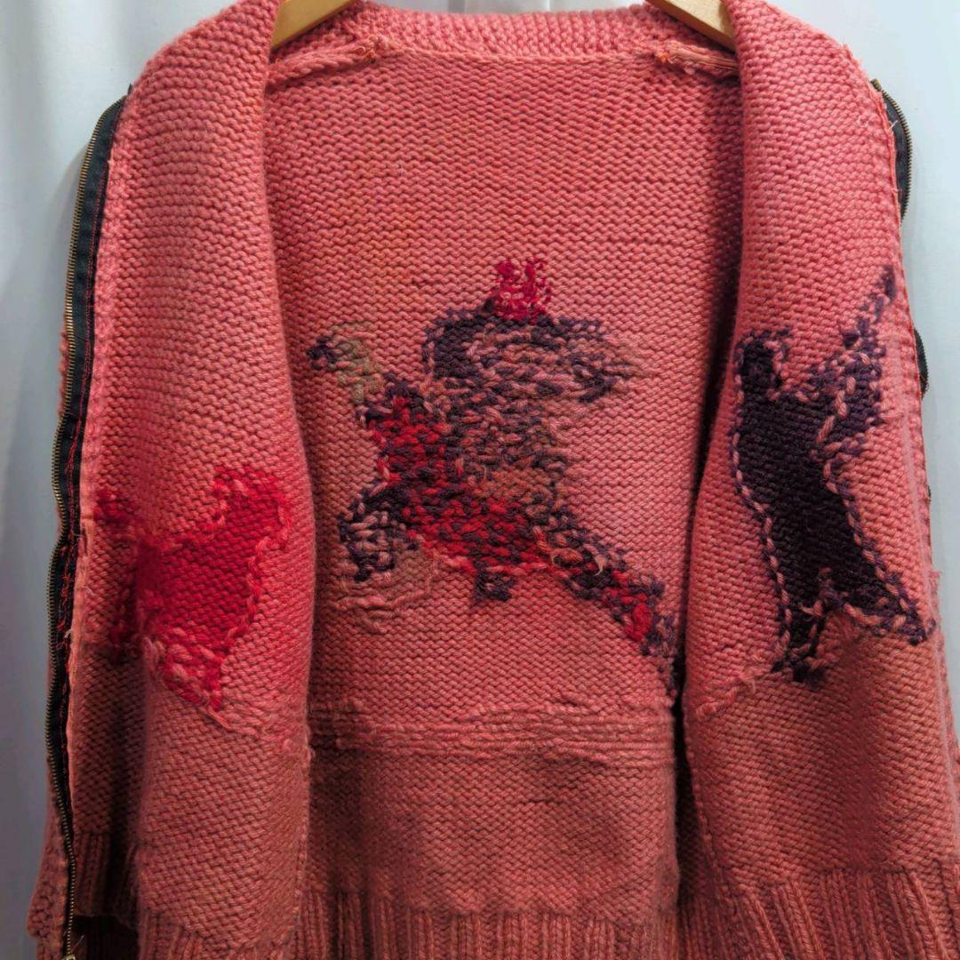 Vintage 野鳥 犬 ハンティング ショールカラー カウチンセーター M相当