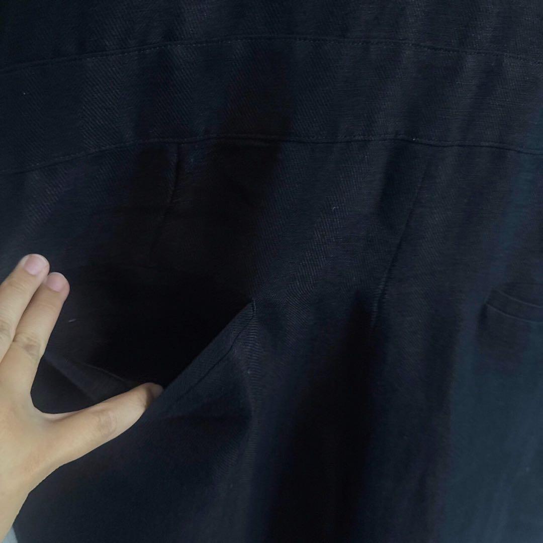 ebure 近年 リネンビスヘリンボーンオールインワン ジャンプスーツ 麻混