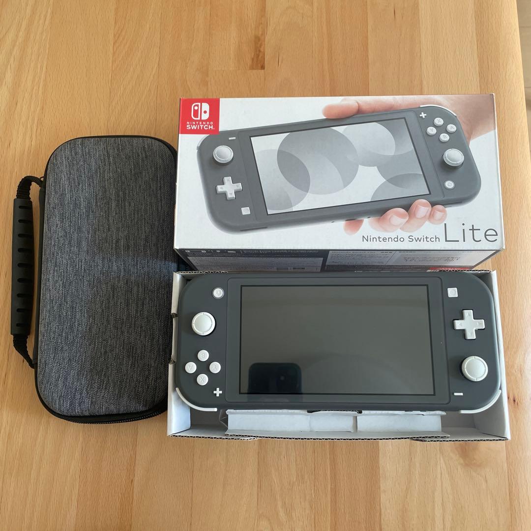 Nintendo Switch Lite グレー 箱・充電器、専用ケース付き