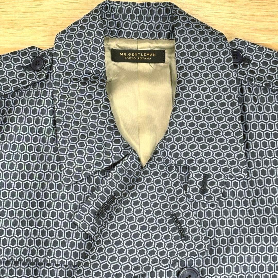 美品 MR.GENTLEMAN ノースリーブトレンチコート シルク混 Lサイズ