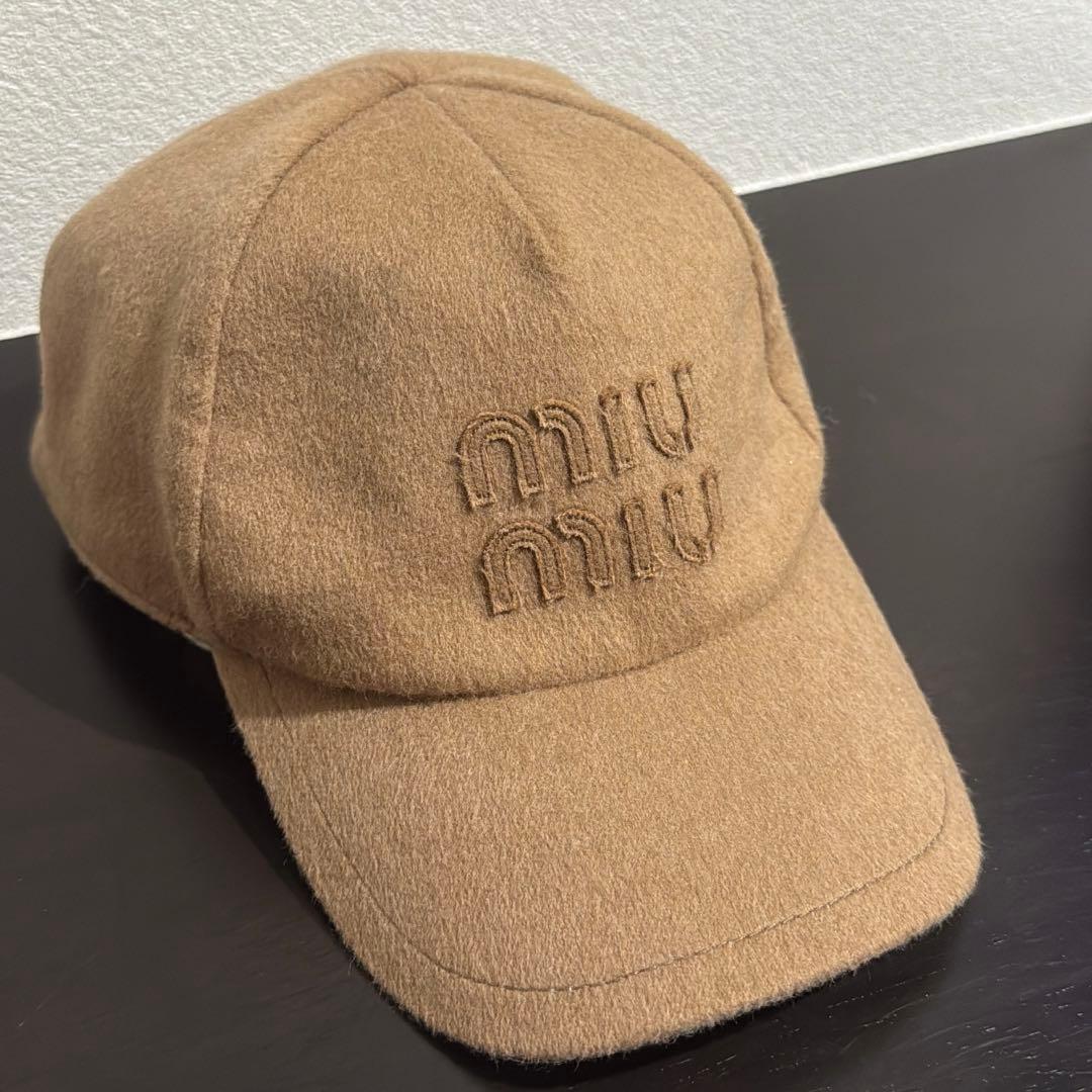 【最終値下げ】【Miu Miu】ウール ベースボールキャップ MIU MIUロゴ