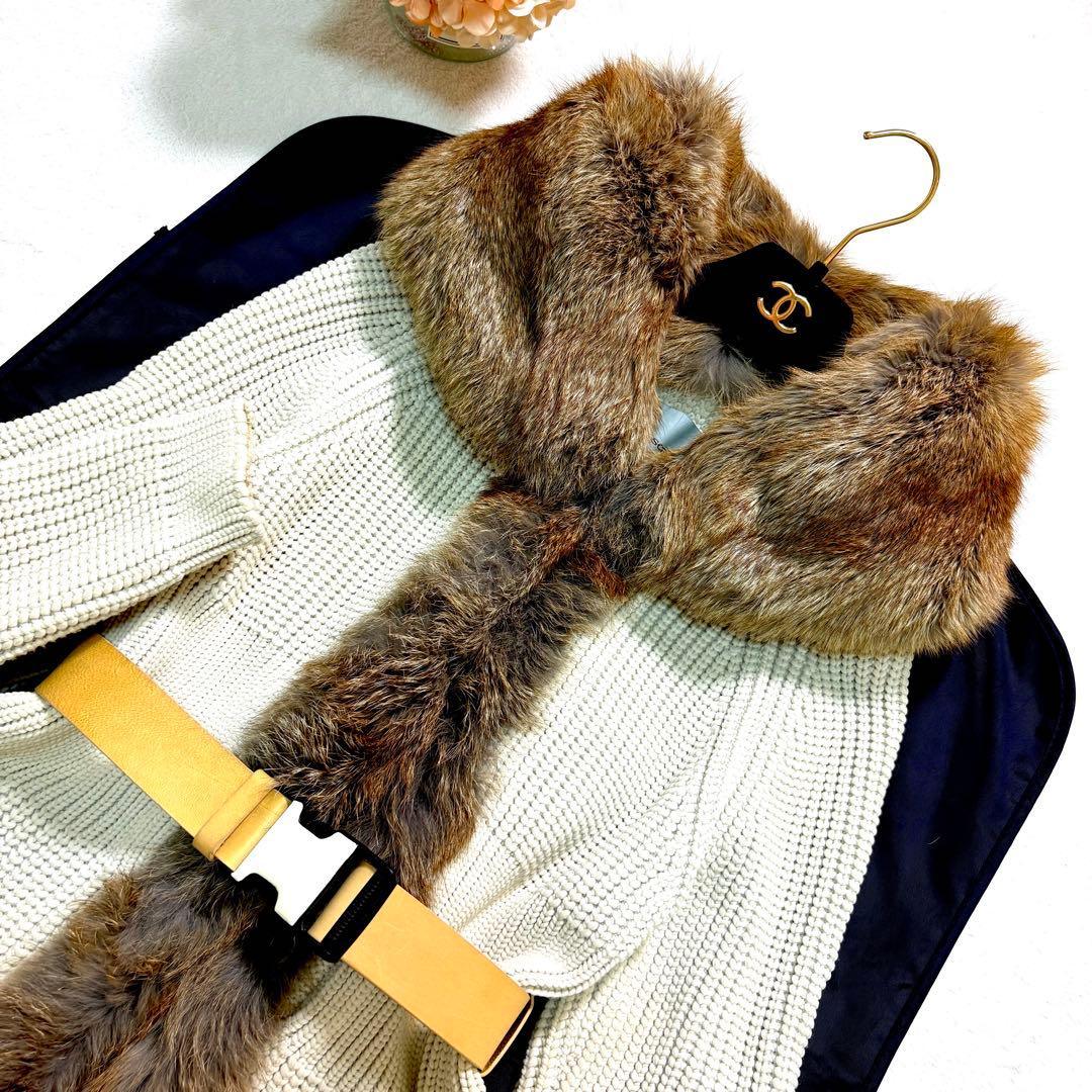 ERMANNO SCERVINO エルマンノシェルヴィーノ ファー付ニットコート