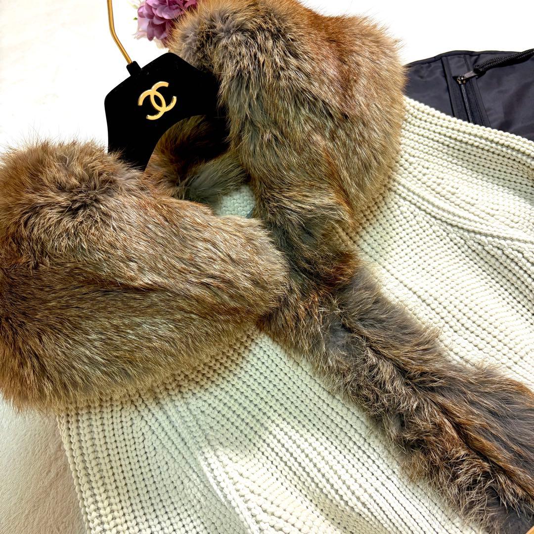 ERMANNO SCERVINO エルマンノシェルヴィーノ ファー付ニットコート