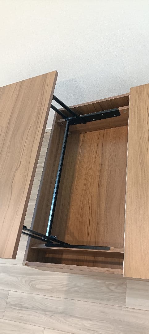 【美品・送料込】木目調リフトアップセンターテーブル　幅90㌢