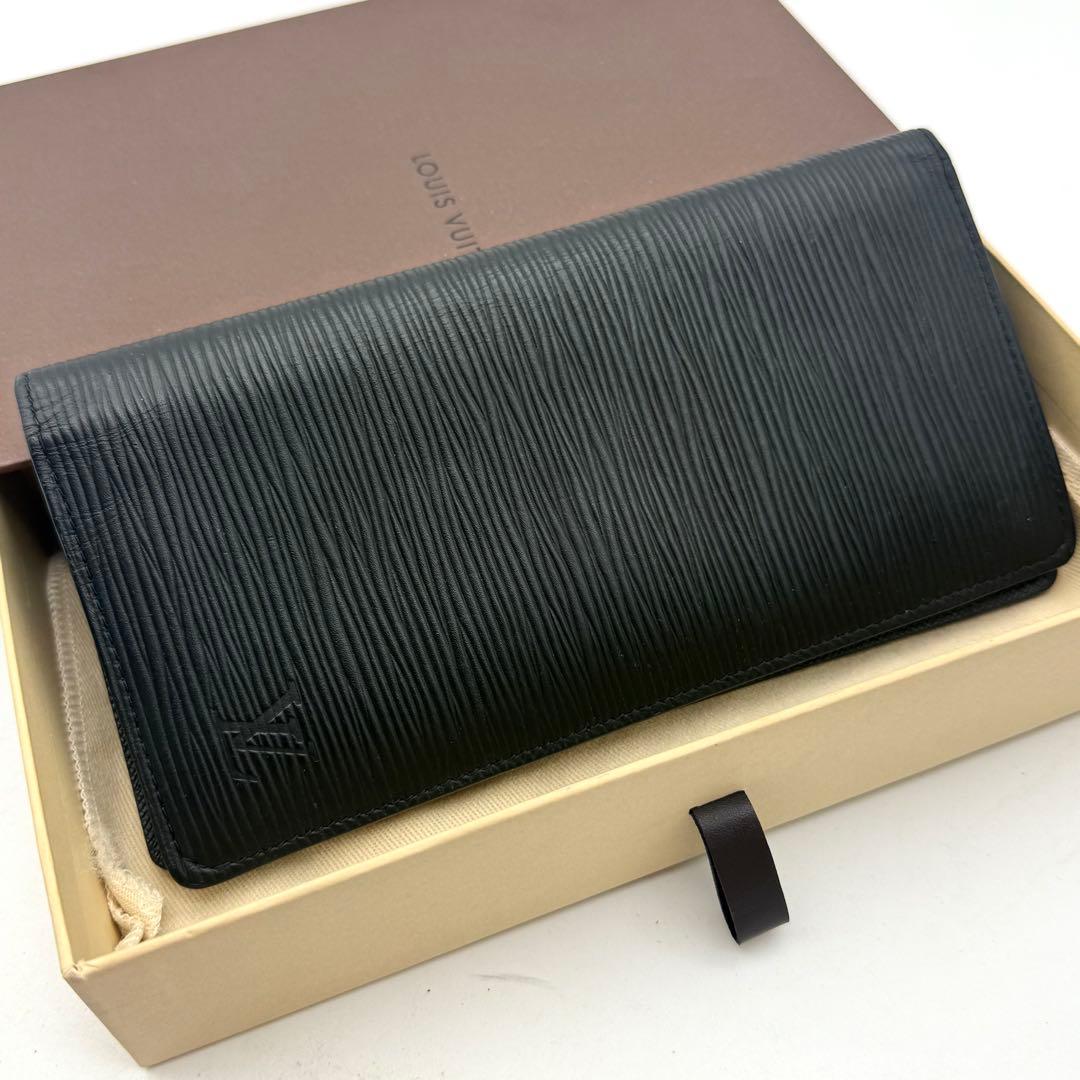 【新型】ルイヴィトン エピ ポルトフォイユ ブラザ ノワール 黒 長財布
