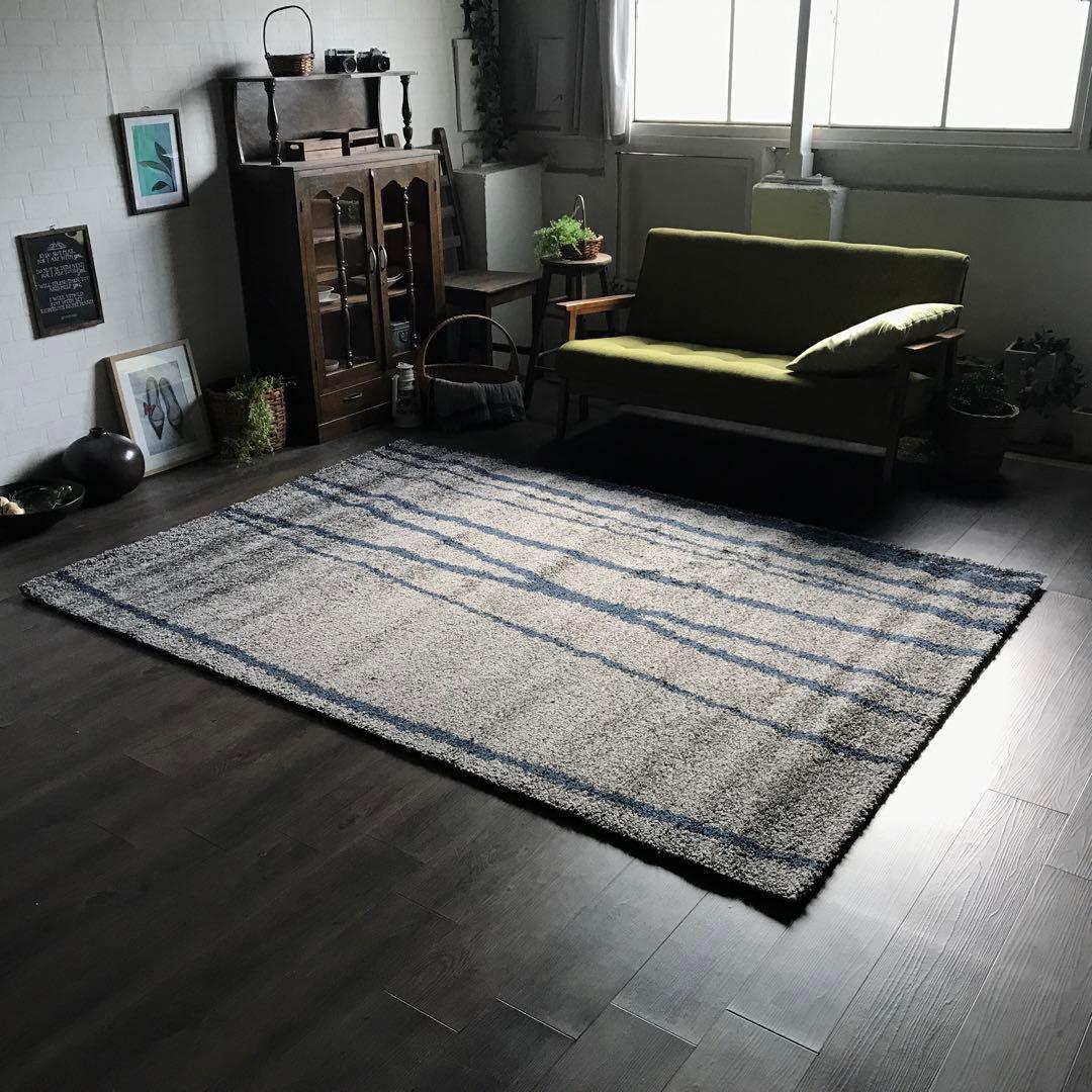 ラグ ラグマット 159x227cm カーペット ウィルトン織 ストライプ