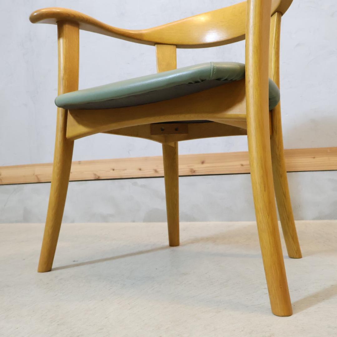 HIDA 飛騨産業 オーク材 ダイニングチェア 2脚セット アームチェア 和