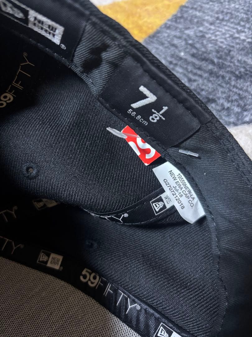 Supreme 59FIFTY ベースボールキャップ 黒 7 1/8 新品