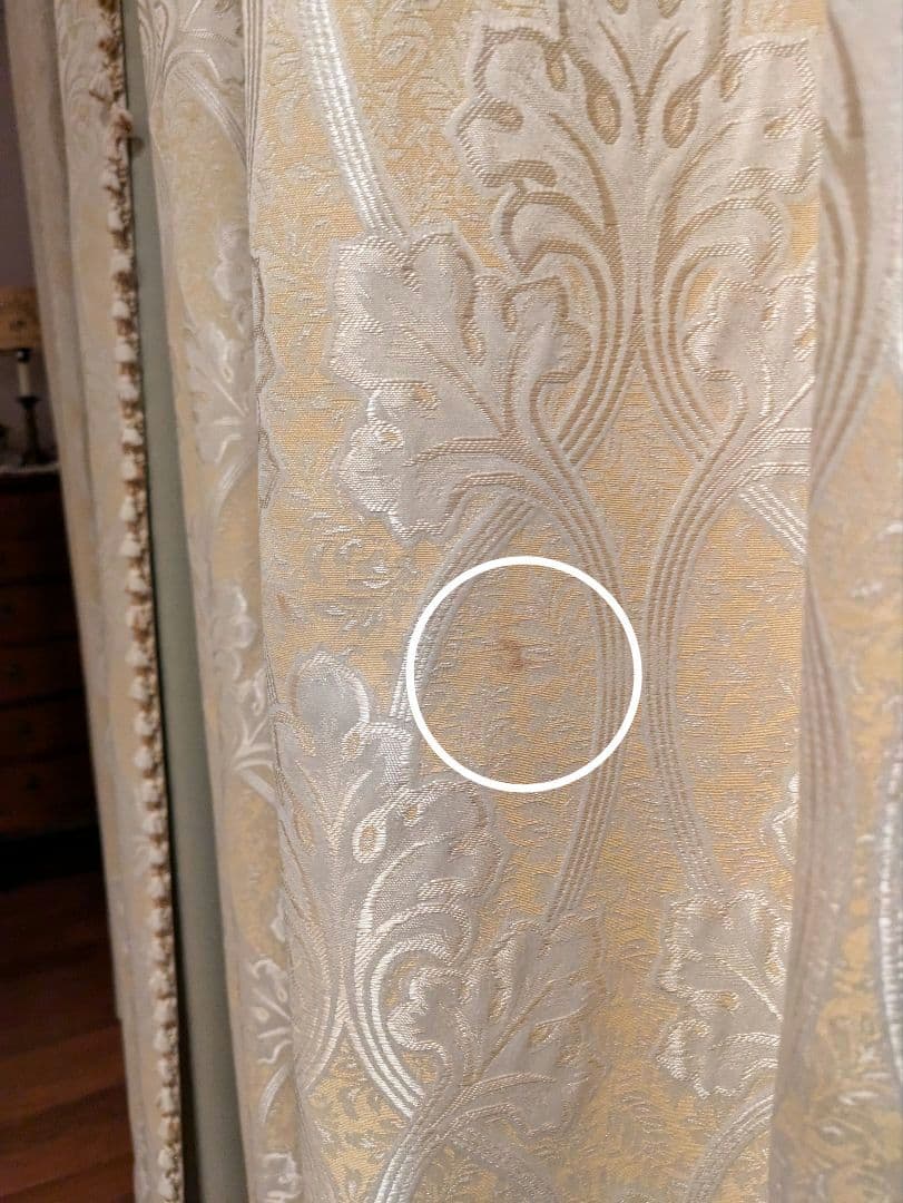 【美品】川島織物オーダードレープカーテン幅128高260 2枚フリンジ付