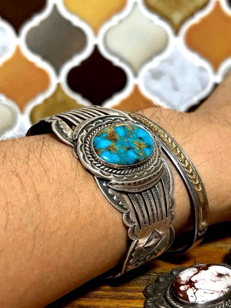 x*x様 ヴィンテージ　激レア　ナバホ　NAVAJO ターコイズ　バングル
