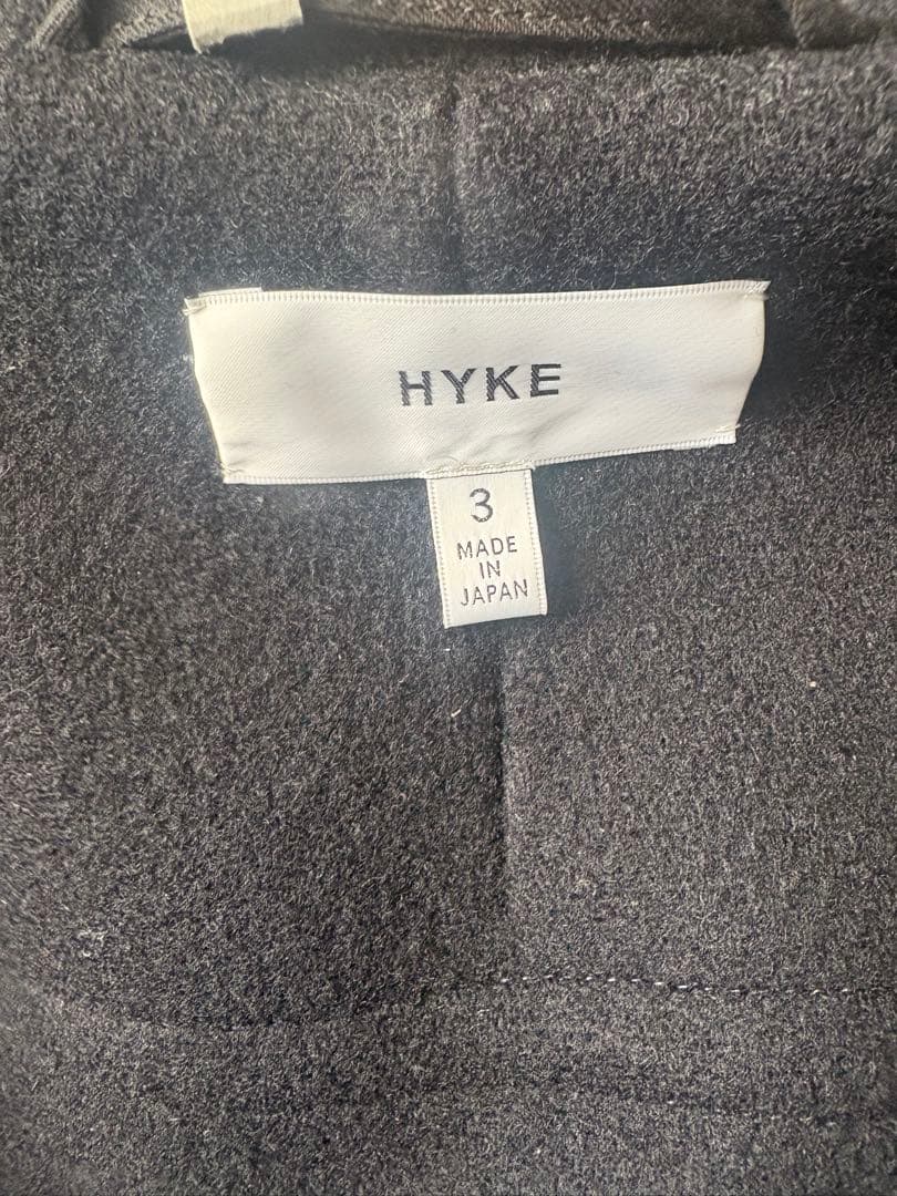 美品 希少サイズ　ハイク HYKEダッフルコート サイズ3ネイビー ロング丈