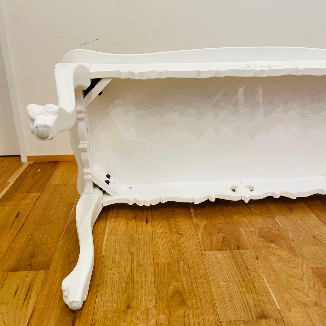 ロココ調 ローテーブル アンティーク ホワイトシンフォニー 猫脚