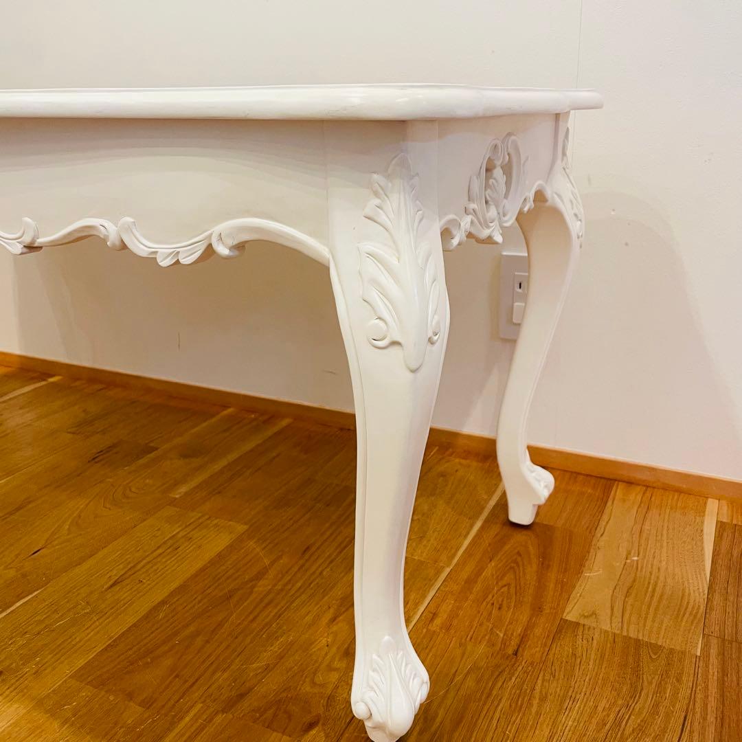ロココ調 ローテーブル アンティーク ホワイトシンフォニー 猫脚
