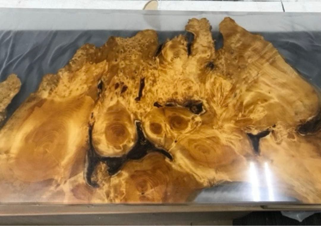 【♡YURIA♡】レジンテーブル 一点物 銀杏 クリスタル ハンドメイド