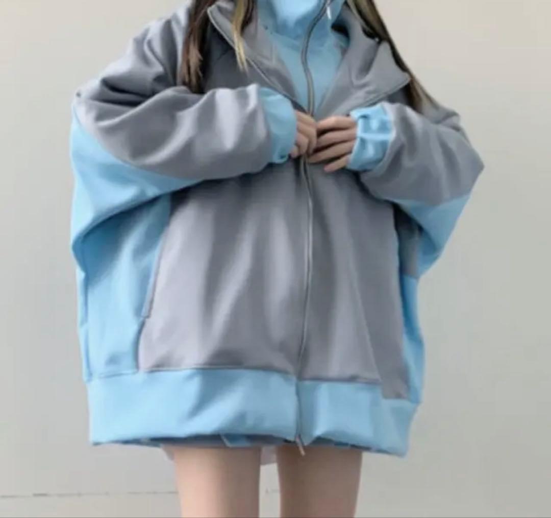 maonosuke 水色×グレー セットアップ ショートパンツ