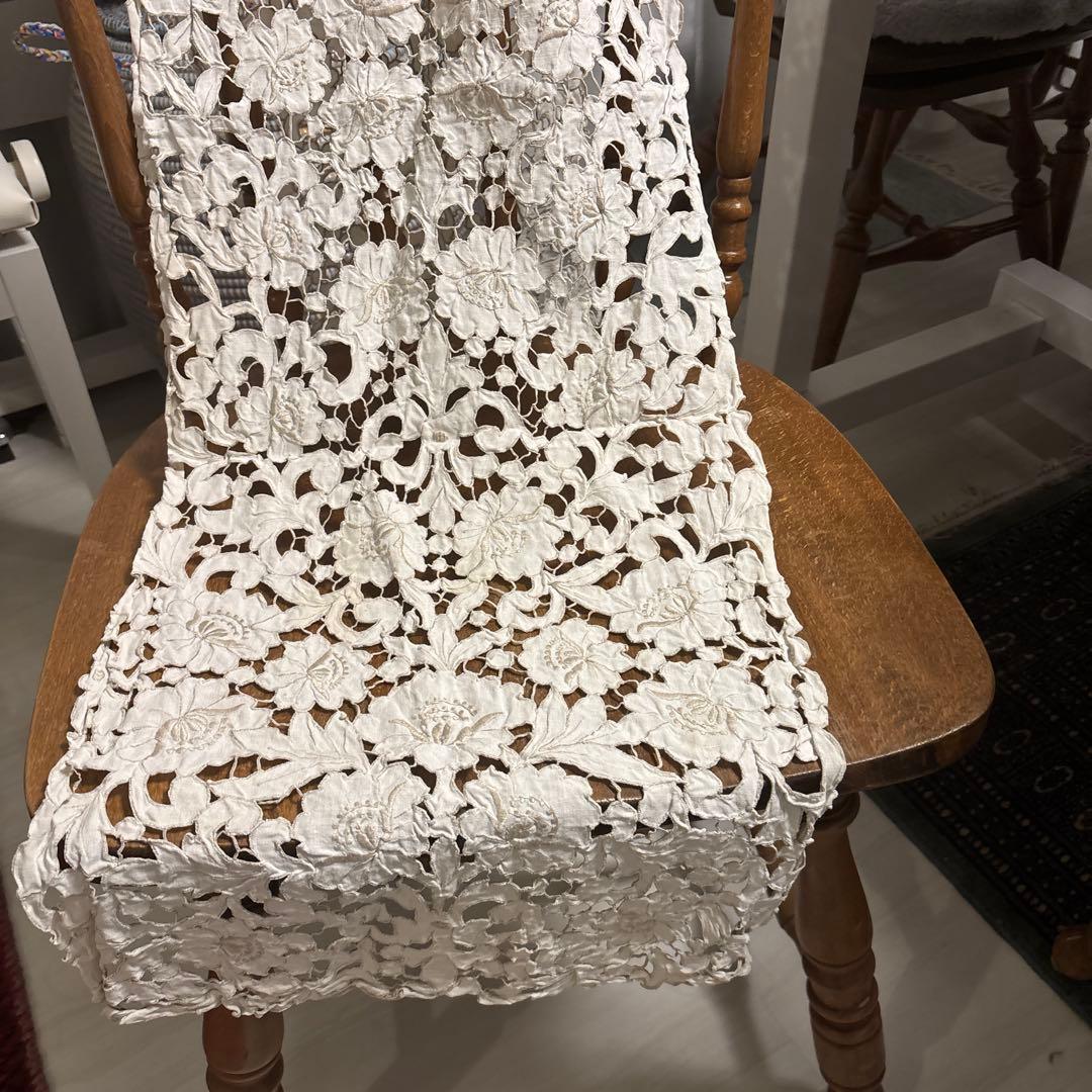 スワトウ　汕頭　ヴィンテージ アンティーク　レーステーブルランナー