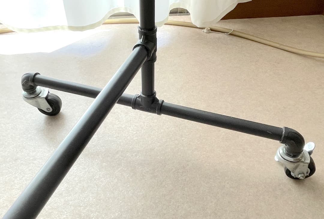 キャスター付 アイアン ガス管調 ハンガーラック 店舗用高剛性 引き取り限定