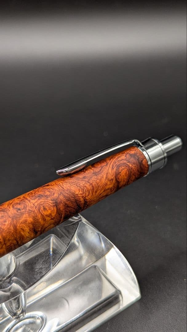 333ペン工房翌檜　本花梨　瘤杢　木軸シャーペン　ボールペン