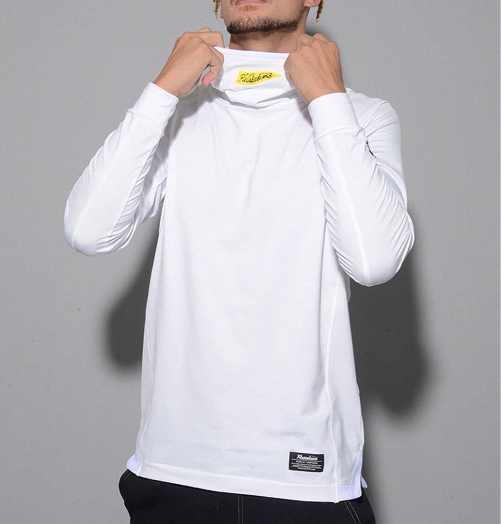 ラッセルノ ゴルフ フラッグロゴ ステッチマスク ハイネック LS ホワイト M