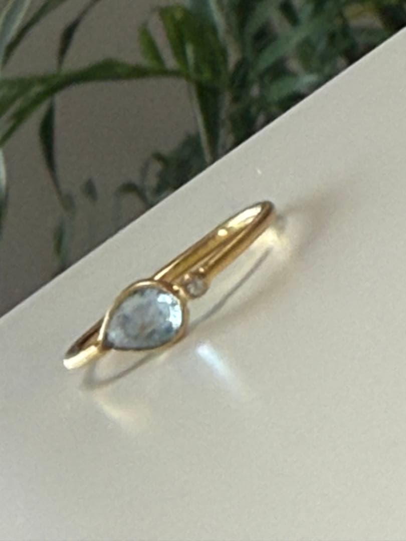 アクセサリー UPALA Aquamarine Teardrop Ring 18K (K18)