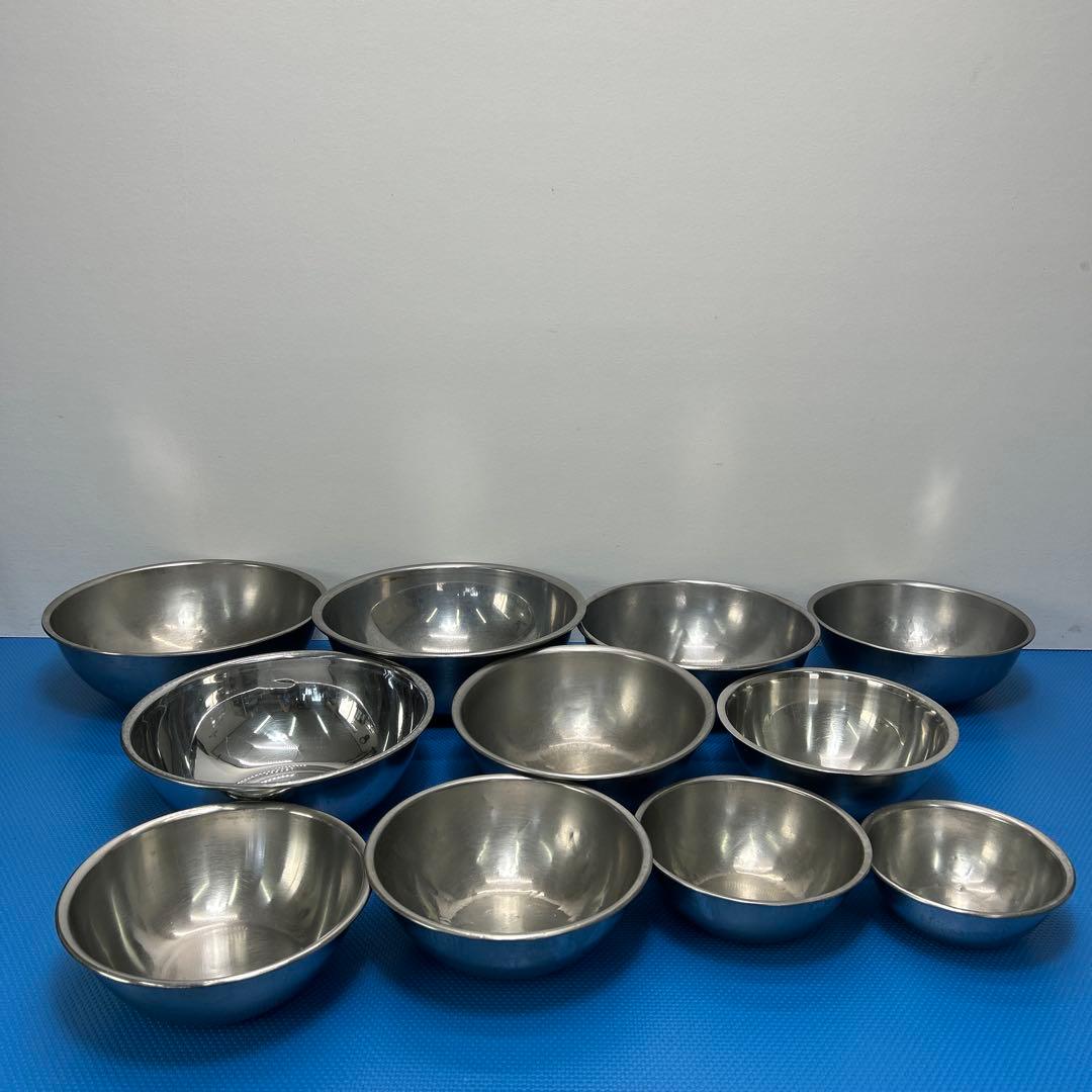 調理用ボウル11個セット　ステンレス　業務用　おまけザル2個付き