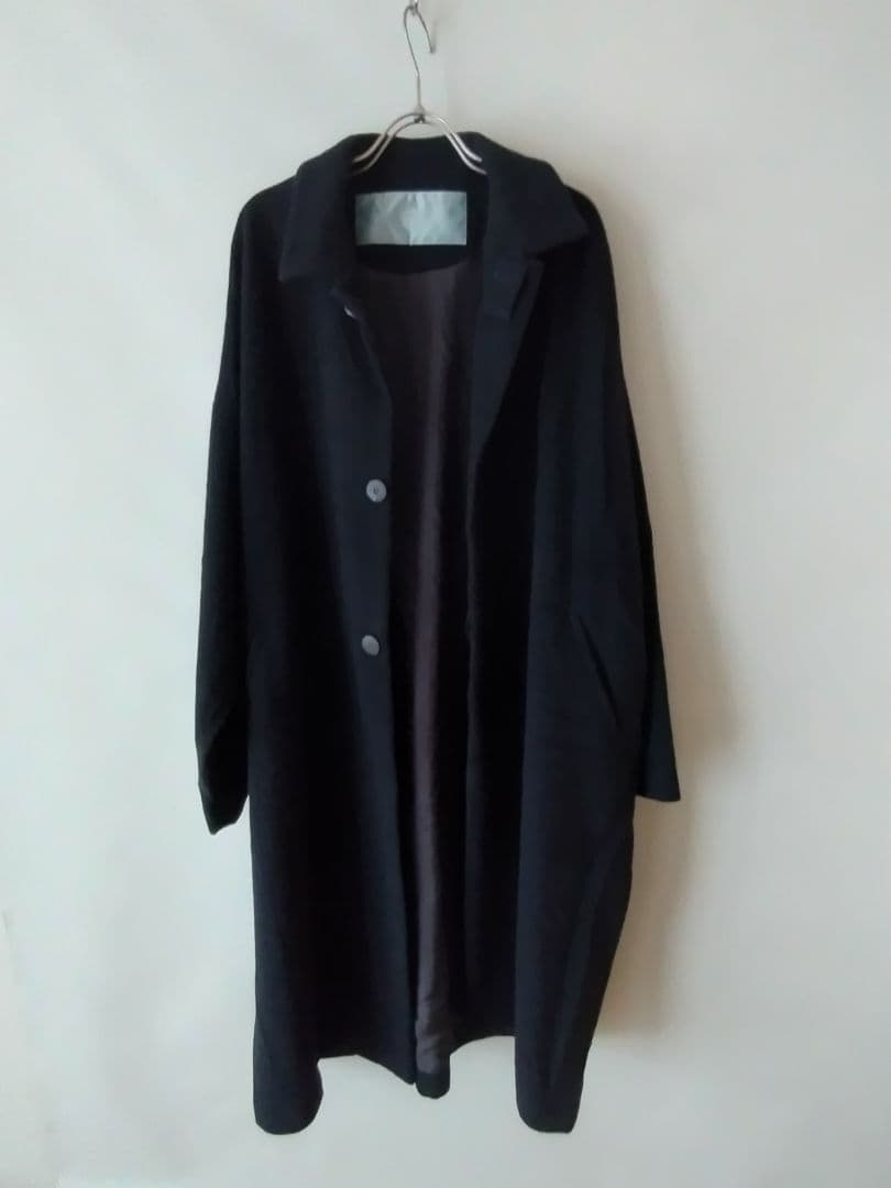 こたつ舟Dulcamaraドゥルカマラ　ウールロングコート　ネイビーカラー