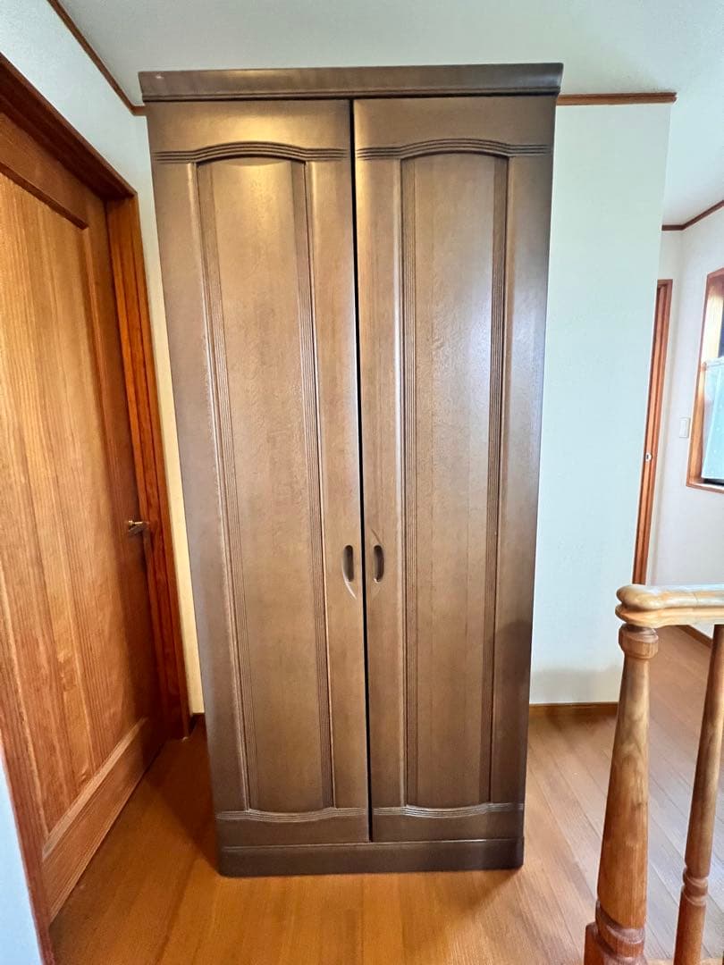 ダークブラウン 洋服タンス 引き出し付き