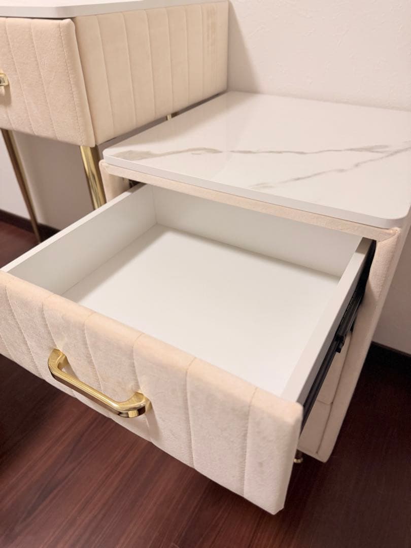 ピンク ベロア ドレッサー 3段引き出しチェスト