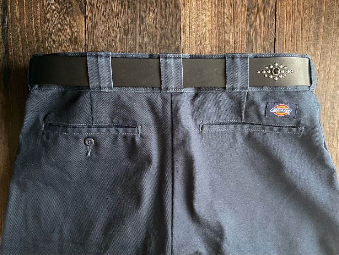 オーダー品　ディッキーズ874専用スタッズベルト　牛ヌメ　シルバー