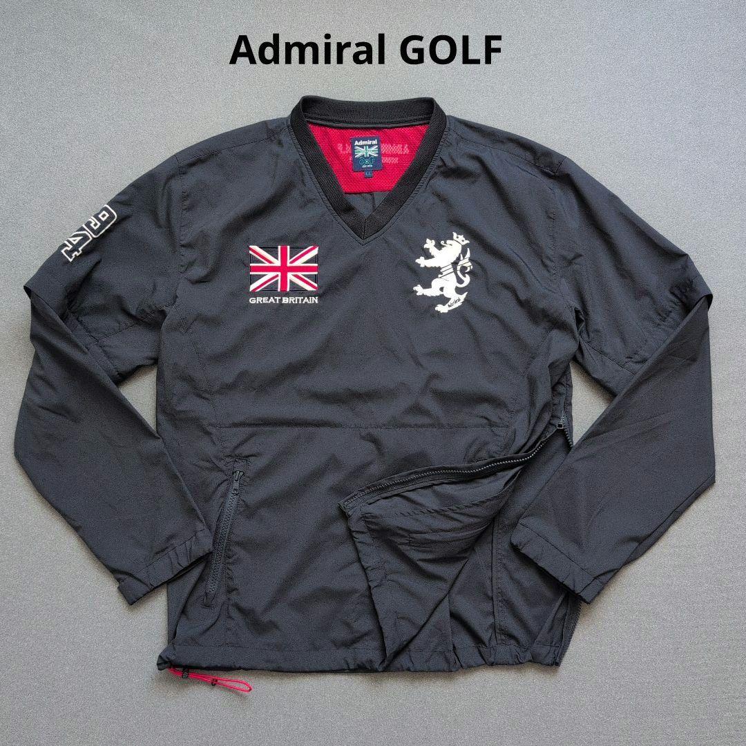 【美品】アドミラルゴルフ　刺繍ロゴ　2way Vネックスニード LL