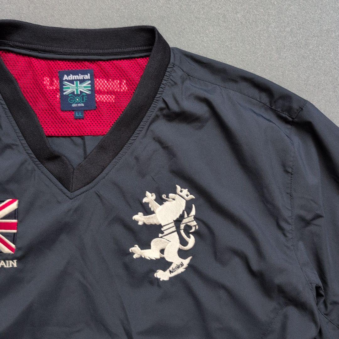 【美品】アドミラルゴルフ　刺繍ロゴ　2way Vネックスニード LL