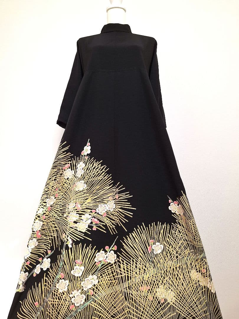 着物リメイクワンピース3656