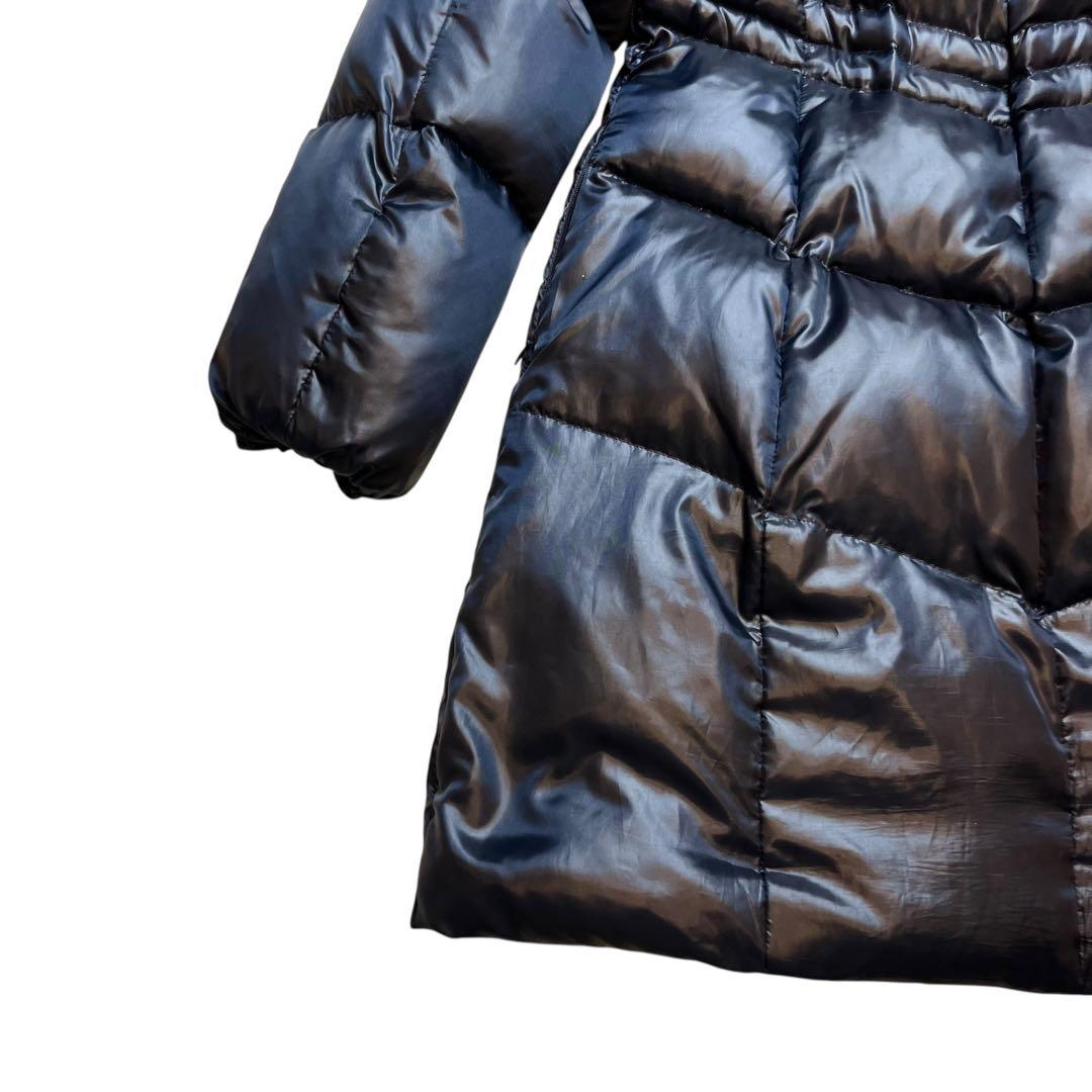 40 ブルーフォックス ファー ダウンコート Aライン フレア インディヴィ 紺