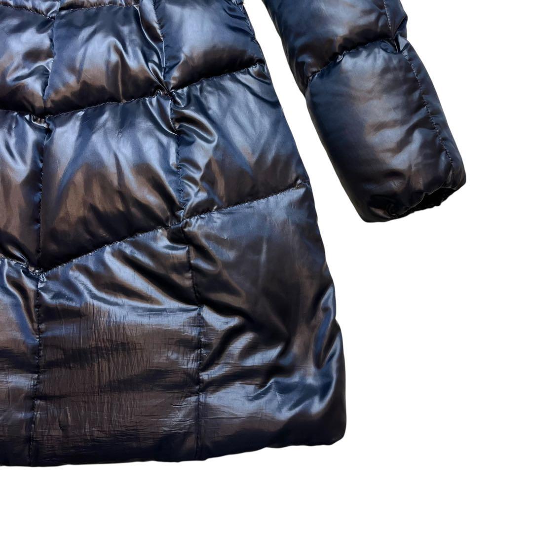 40 ブルーフォックス ファー ダウンコート Aライン フレア インディヴィ 紺