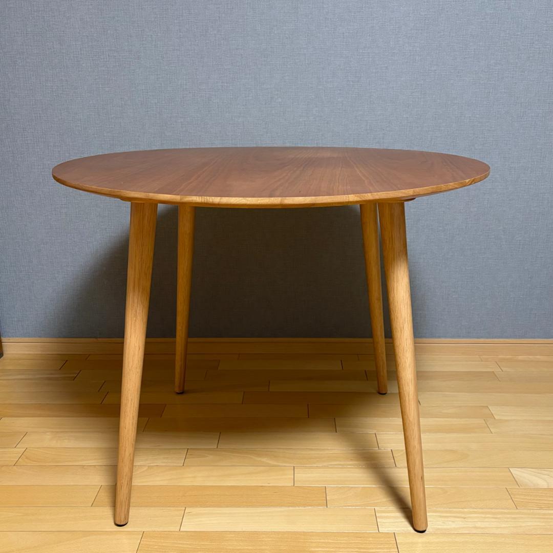 【美品】日本製 円形木製ダイニングテーブル