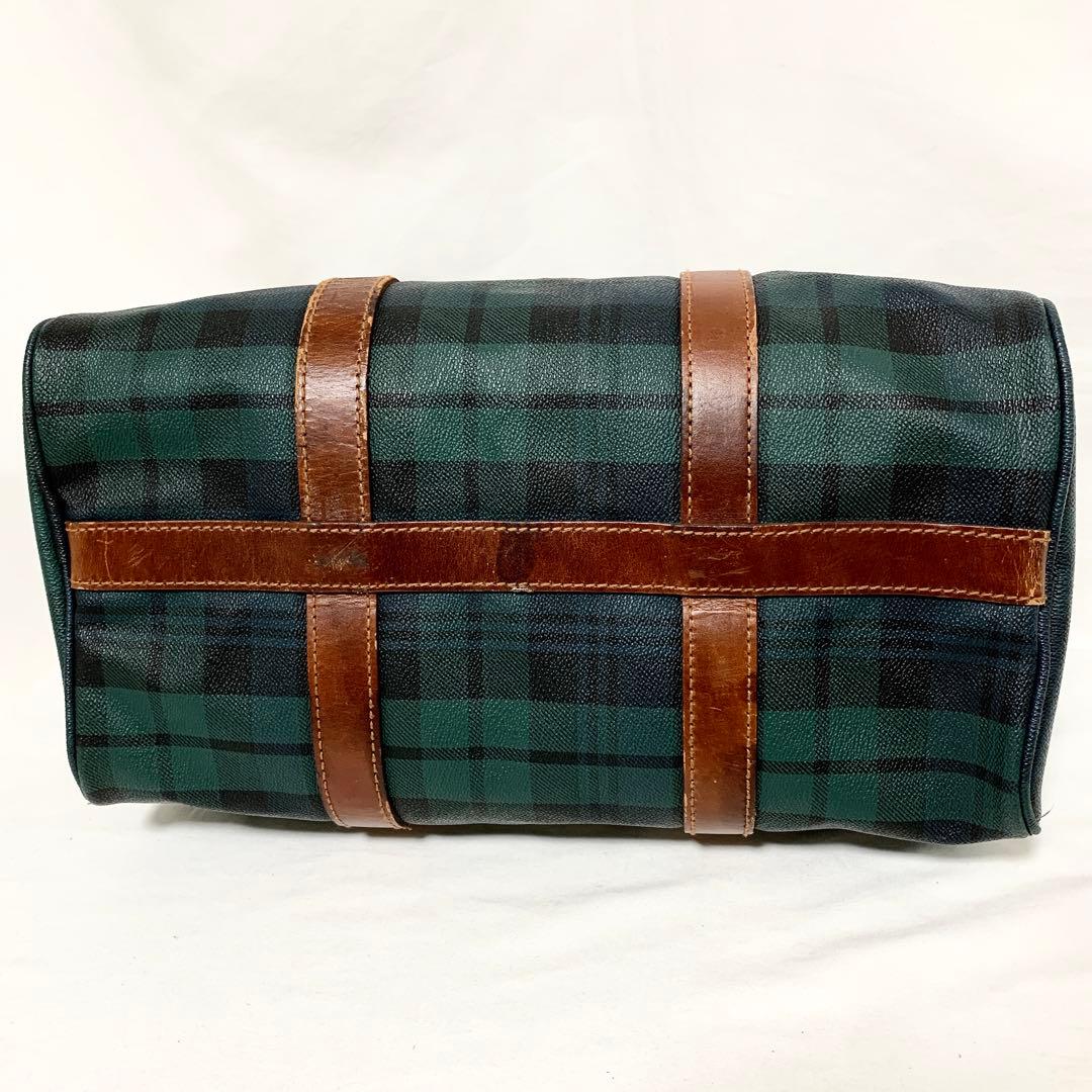 良品✨ ポロラルフローレン　タータンチェック　ミニボストンバッグ　グリーン