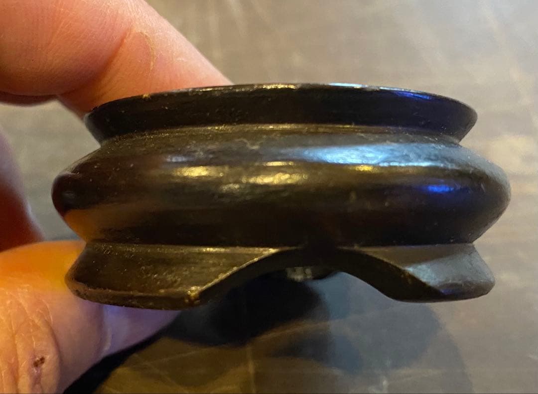 安南焼・アナミス　ミニ染付花器　　　鑑賞台付 一輪挿し　ヴィンテージ　レア