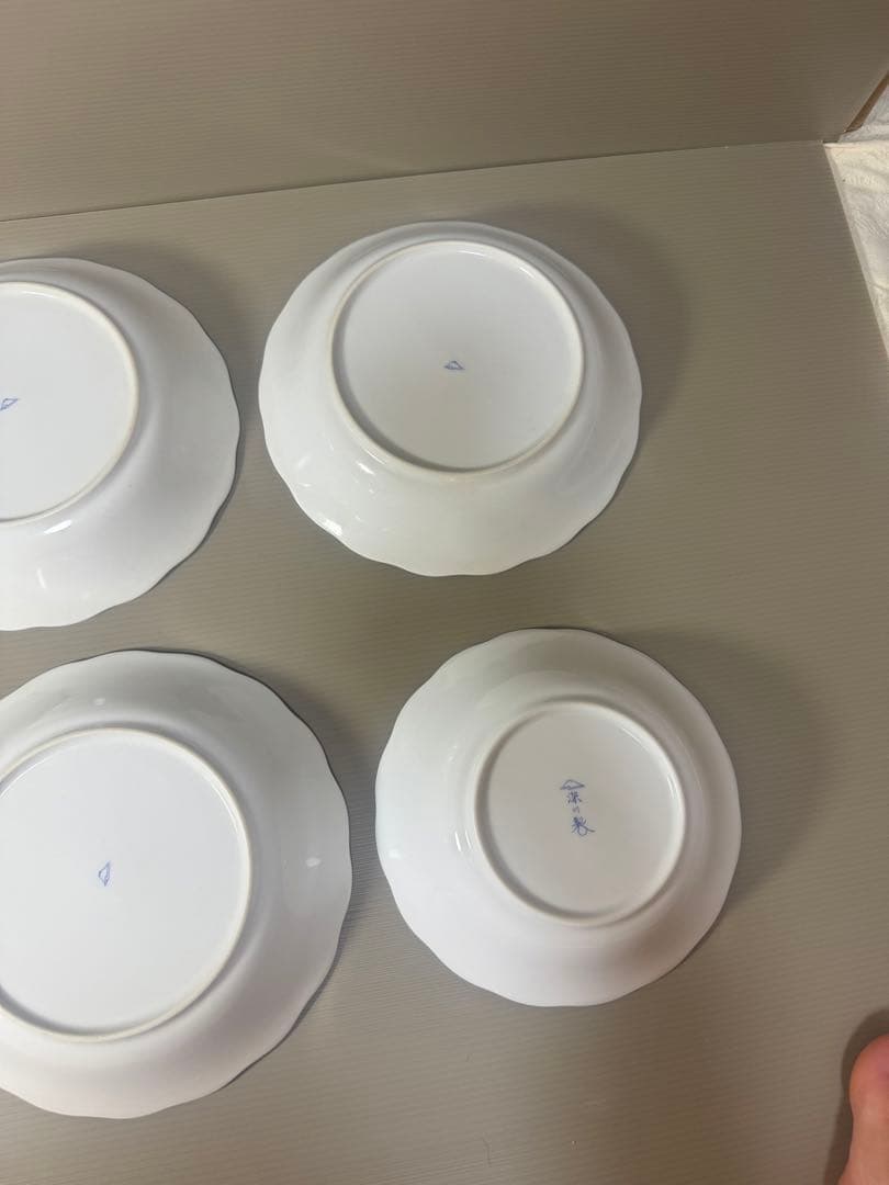 2079 深川製磁　蝶文　皿5客　鉢1客　未使用