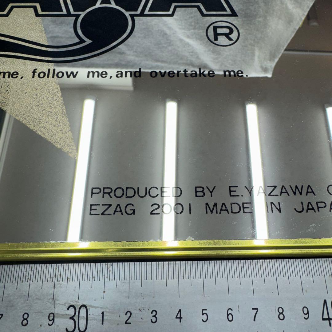 矢沢永吉　Ｅ.YAZAWA 鏡　パブミラー　昭和レトロ　極美品　金縁