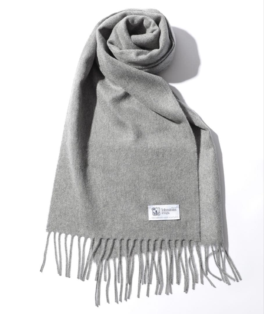 Johnstons of Elgin ピュアカシミヤストールマフラー グレー