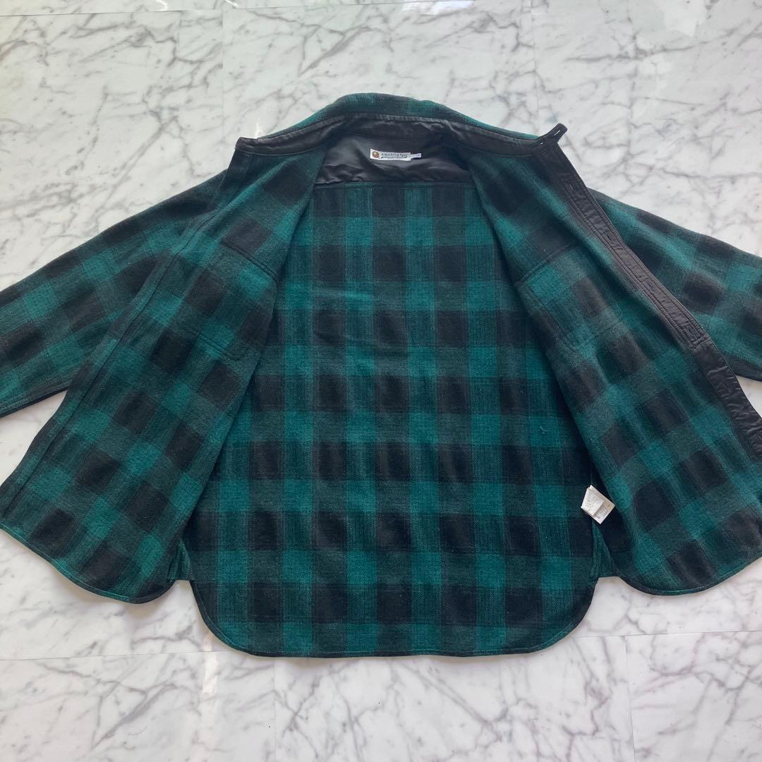A BATHING APE ネルシャツ チェック柄 緑×黒 日本製 ウール混 L