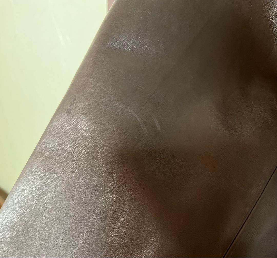 【Ralph Lauren】レザーロングコート　ブラウン