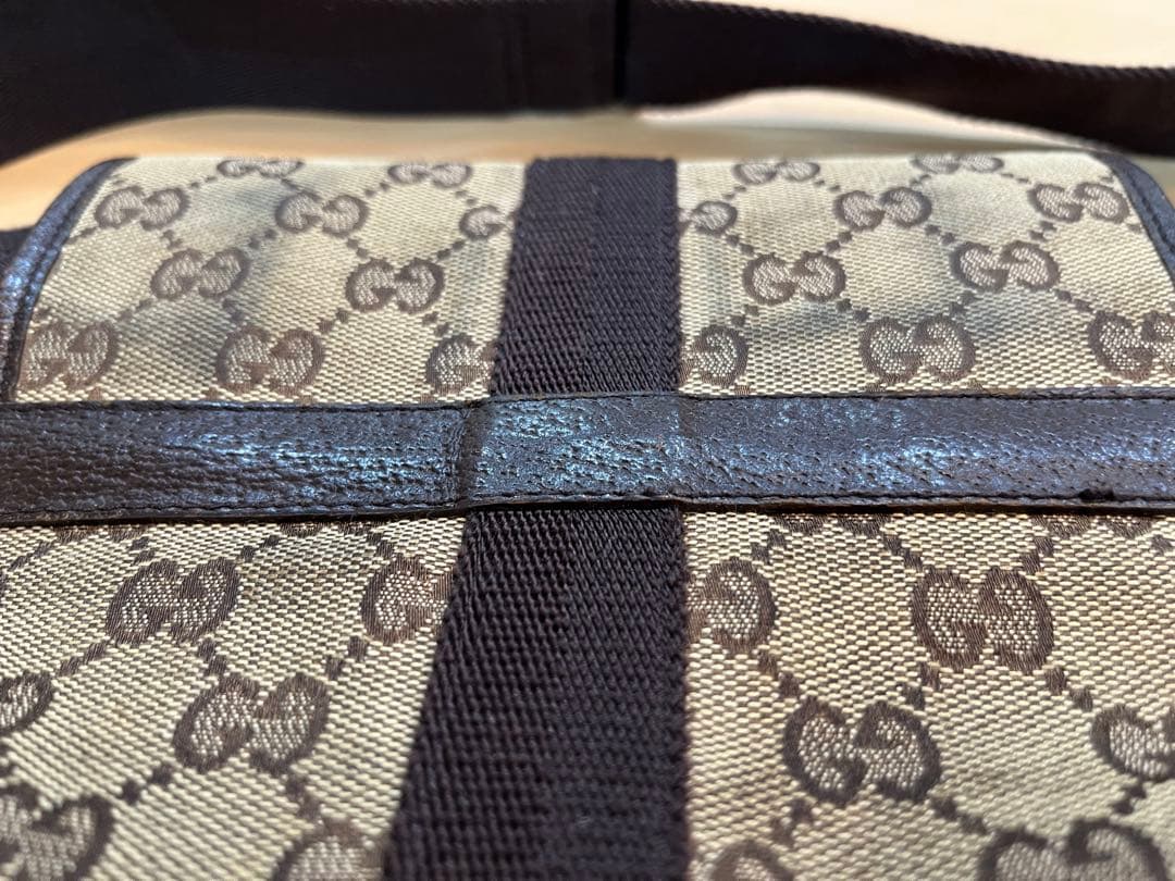 GUCCI GG柄 ウエストポーチ ボディバッグ ベージュ×ブラウン