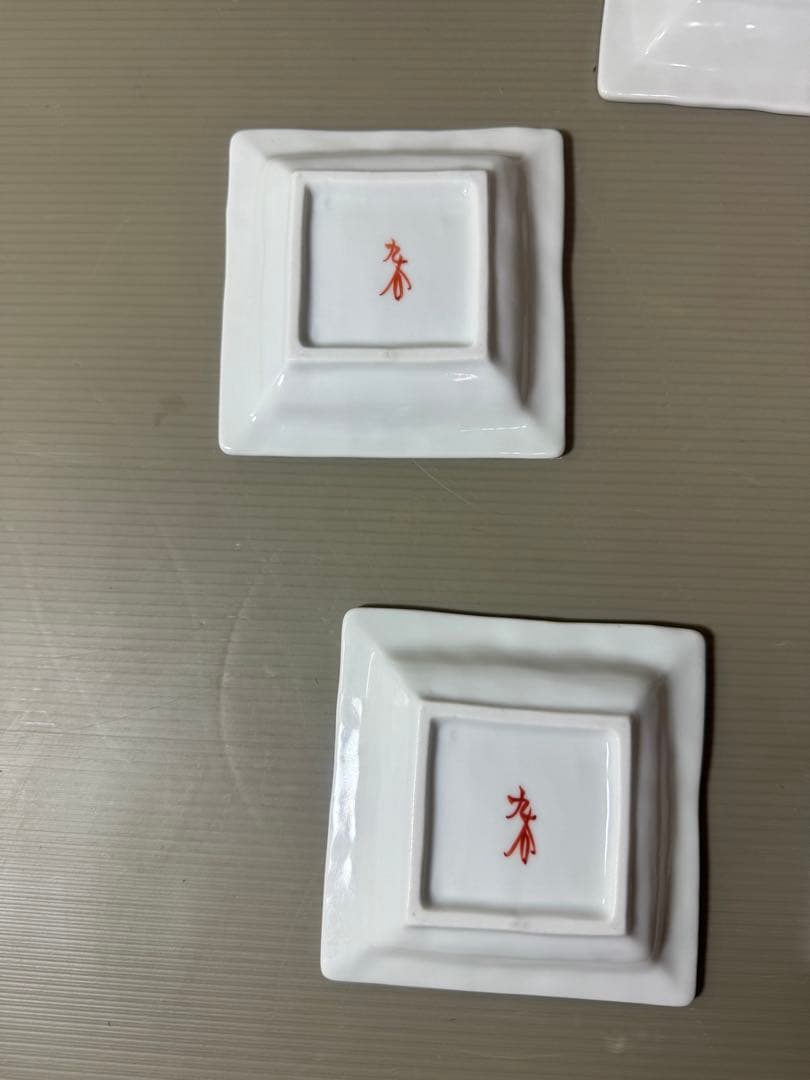 2897 九谷焼　春夏秋冬　豆角皿　5客　未使用