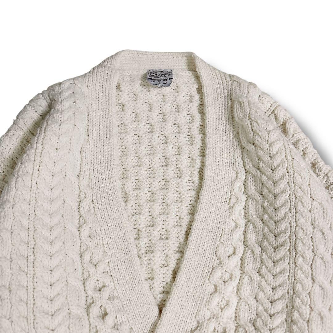 美品 INVERALLAN インバーアラン 3A カーディガン オフホワイト M